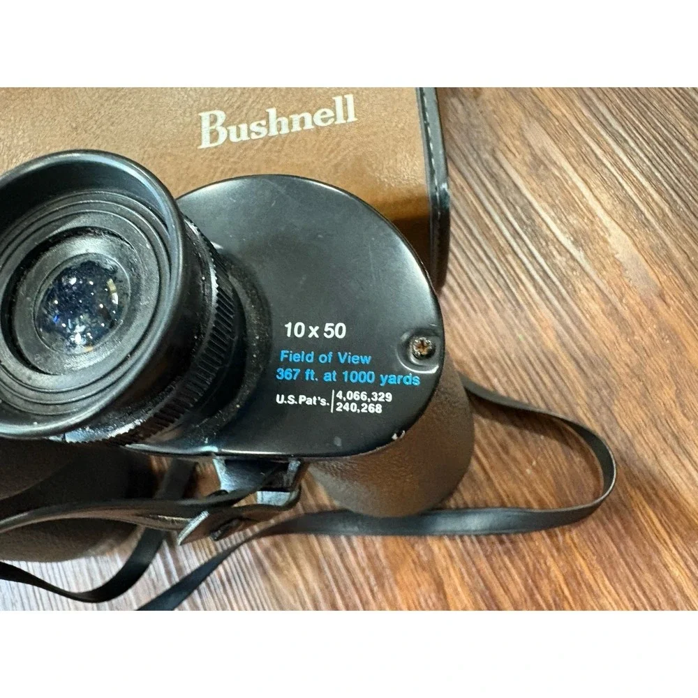 Vintage‎ Bushnell Insta-Focus 10x50 Binoculars 367 ft at 1000 yds Case & Strap